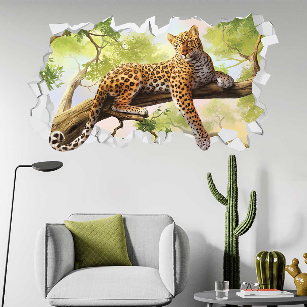 Adesivo Murale 3D Leopardo